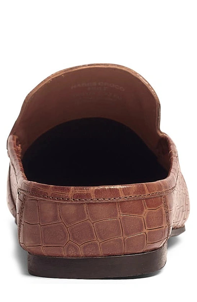 Carlos Santana Hades Croc Embossed Leather Mule In Tan