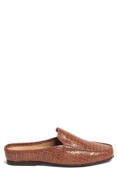 Shop Carlos Santana Hades Croc Embossed Leather Mule In Tan