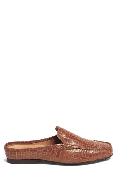 Carlos Santana Hades Croc Embossed Leather Mule In Tan