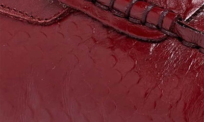 Shop Carlos Santana Jorge Croc Embossed Leather Driver In Dark Red