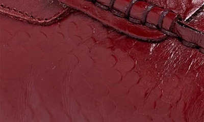 Carlos Santana Jorge Croc Embossed Leather Driver In Dark Red