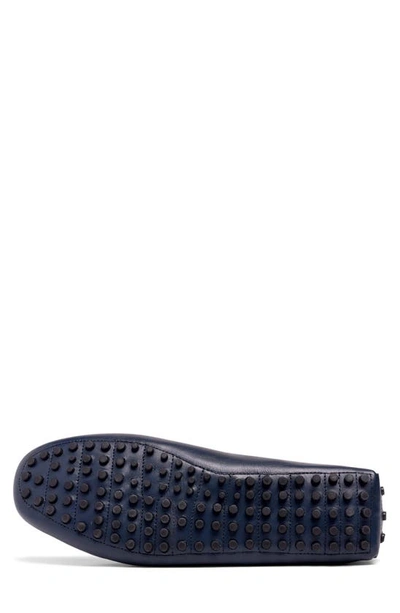 Carlos Santana Malone Woven Leather Driver In Navy Blue