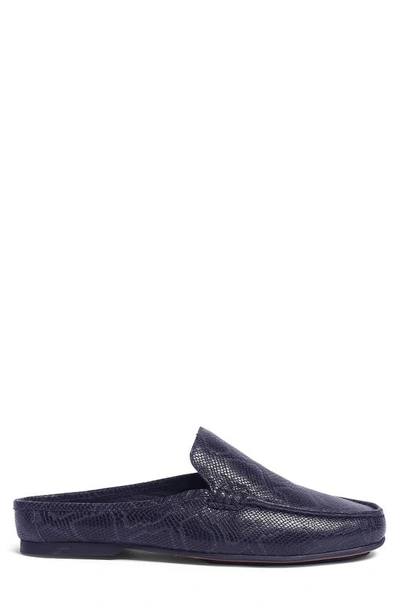 Shop Carlos Santana Hector Snake Embossed Leather Mule In Navy