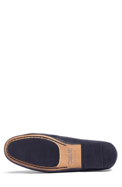 Carlos Santana Hector Snake Embossed Leather Mule In Navy