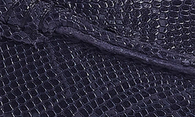 Carlos Santana Hector Snake Embossed Leather Mule In Navy