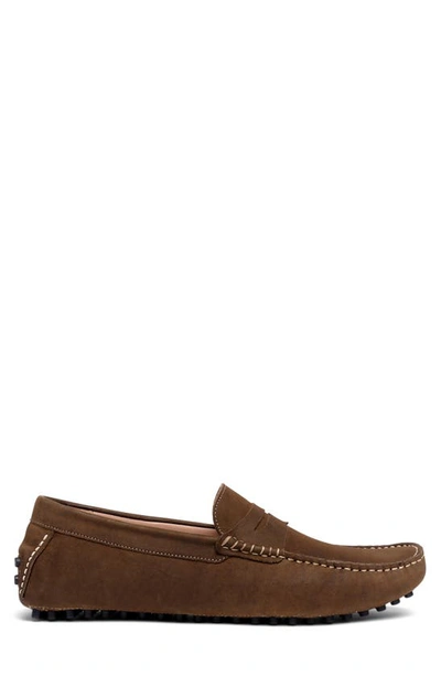Carlos Santana Ritchie Suede Driver In Dark Brown