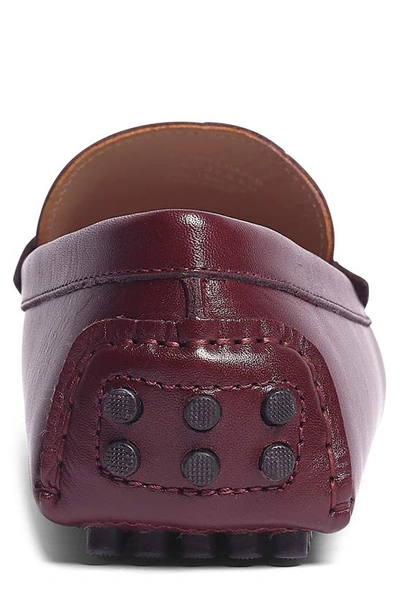 Shop Carlos Santana Ritchie Pebbled Leather Driver In Burgundy