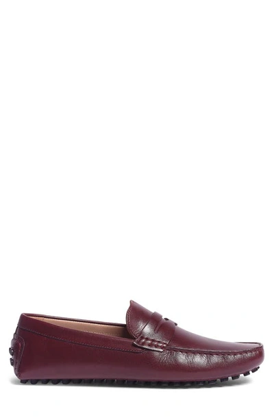 Carlos Santana Ritchie Pebbled Leather Driver In Burgundy
