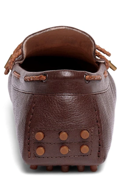 Carlos Santana Sfo Leather Driver In Dark Brown