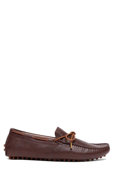 Carlos Santana Sfo Leather Driver In Dark Brown