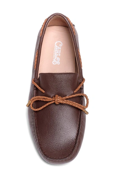 Carlos Santana Sfo Leather Driver In Dark Brown