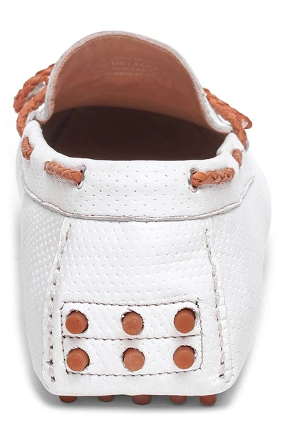 Carlos Santana Mesa Perforated Leather Driver In White