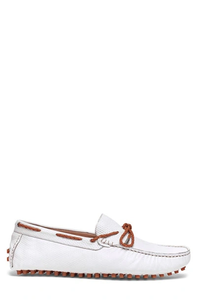 Carlos Santana Mesa Perforated Leather Driver In White