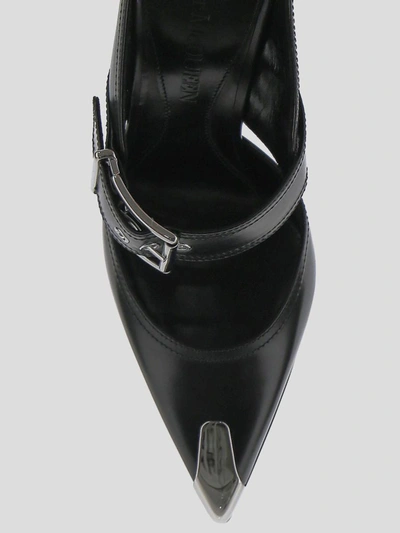 Shop Alexander Mcqueen With Heel In <p> Black High Heels In Leather With Silver-toned Buckle