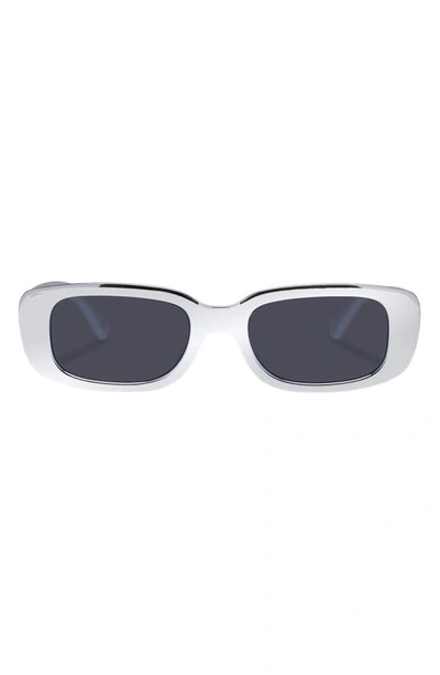 Shop Aire Ceres 51mm Rectangular Sunglasses In Silver Chrome