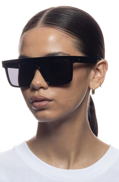 Aire Ara 142mm Shield Sunglasses In Shiny Black