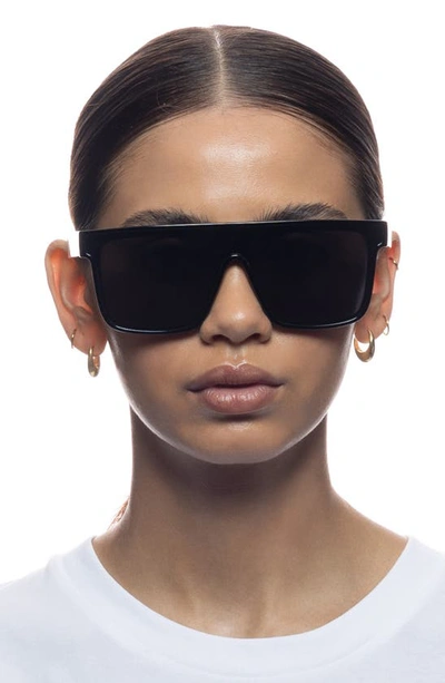 Aire Ara 142mm Shield Sunglasses In Shiny Black
