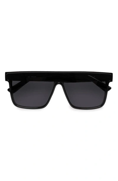 Shop Aire Ara 142mm Shield Sunglasses In Shiny Black