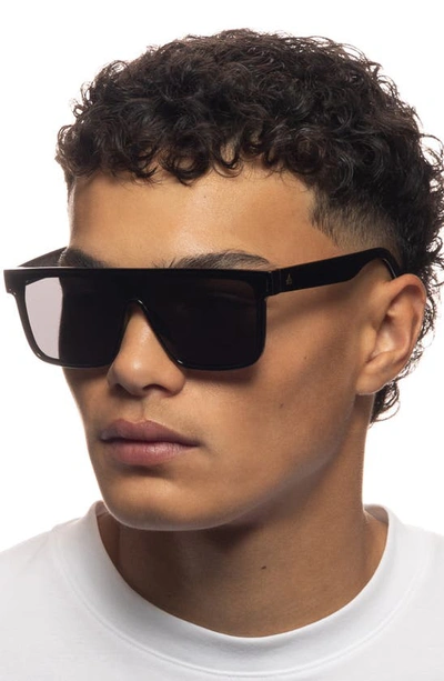 Aire Ara 142mm Shield Sunglasses In Shiny Black