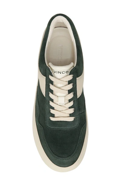 Vince Warren Mixed Leather Court Sneakers In Evergreen
