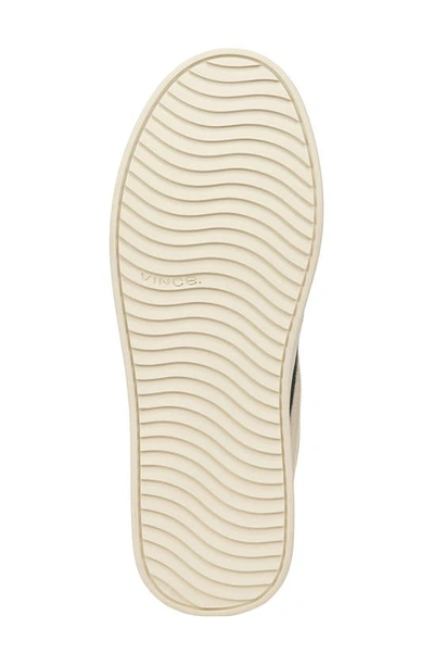 Vince Warren Mixed Leather Court Sneakers In Evergreen