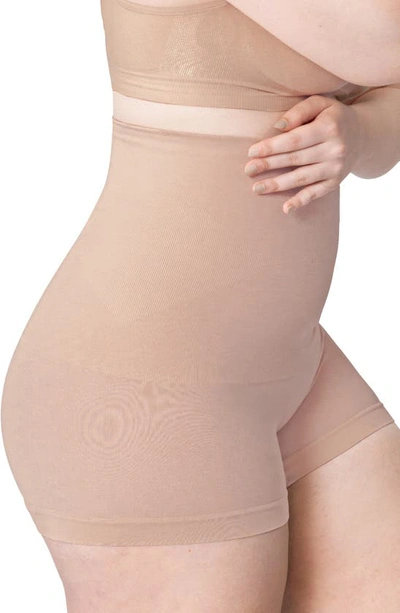 Shapermint Essentials High Waist Shaper Boyshorts In Oatmeal