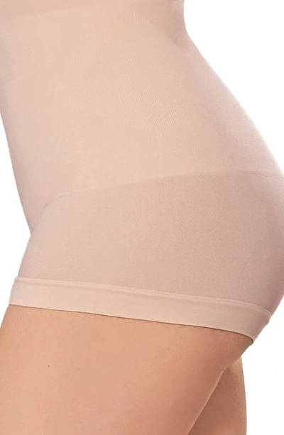 Shop Shapermint Essentials High Waist Shaper Boyshorts In Oatmeal