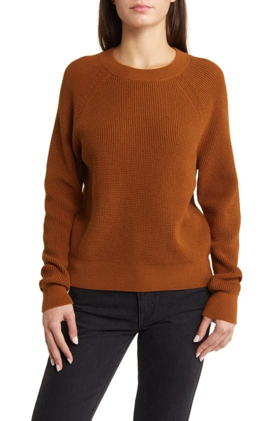 Shop Treasure & Bond Thermal Knit Cotton Sweater In Rust Russet