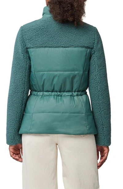 Soia & Kyo Izzie Faux Shearling Detail Puffer Coat In Spruce