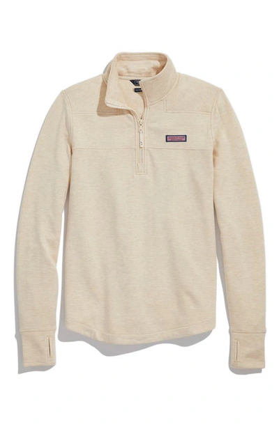 Vineyard Vines Dreamcloth Zip Up Shirt In Oatmeal Heather
