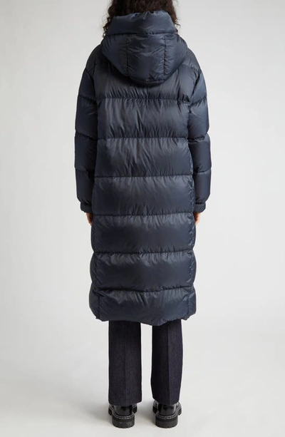 Shop Max Mara Seipa Hooded Down Coat In Midnight Blue