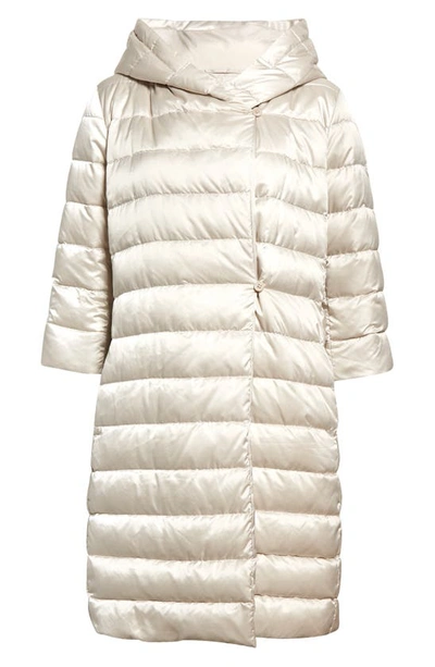 Shop Max Mara Novef Hooded Quilted Down Coat In Ice