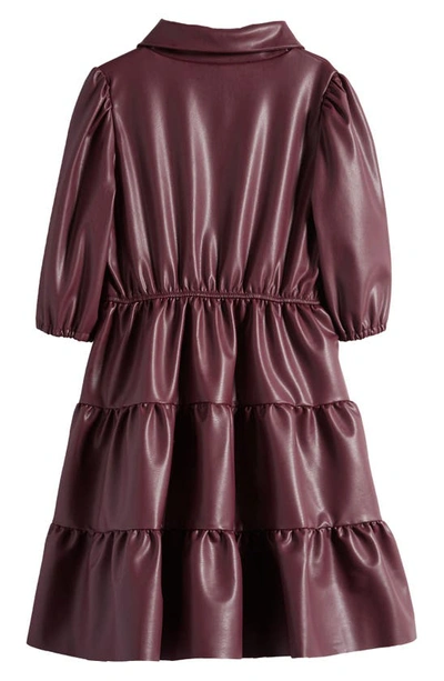 Shop Ava & Yelly Kids' Faux Leather Dress In Brown