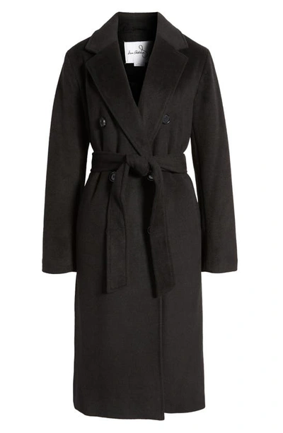 Shop Sam Edelman Tie Waist Double Breasted Trench Coat In Black
