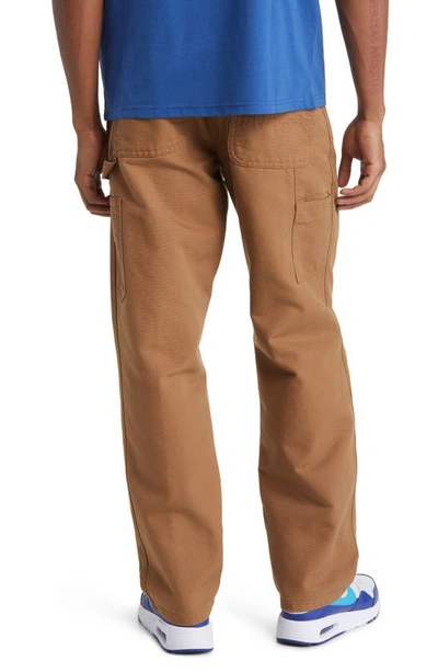 Shop Carhartt Single Knee Organic Cotton Canvas Straight Leg Pants In Hamilton Brown