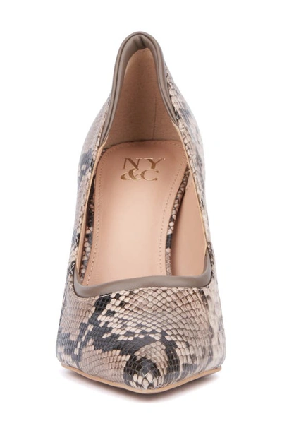 New York And Company Kailynn Stiletto Pump In Beige Snake