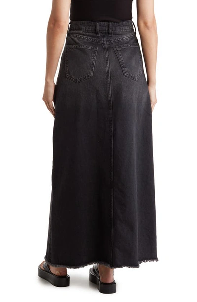 Shop Free People Come As You Are Denim Skirt In Black
