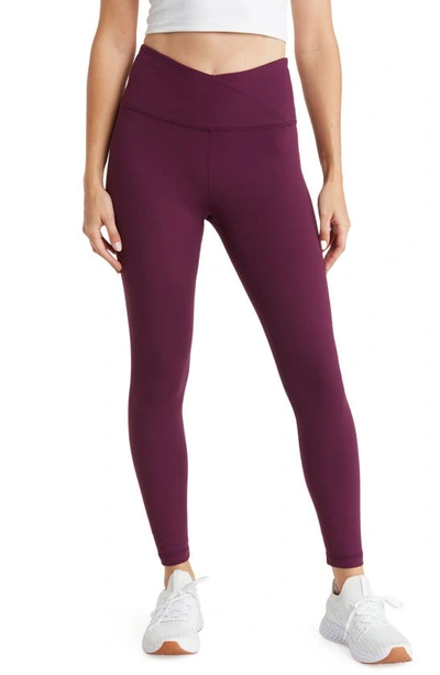 90 Degree By Reflex Carbon Interlink Crossover Ankle Leggings In Winter  Bloom