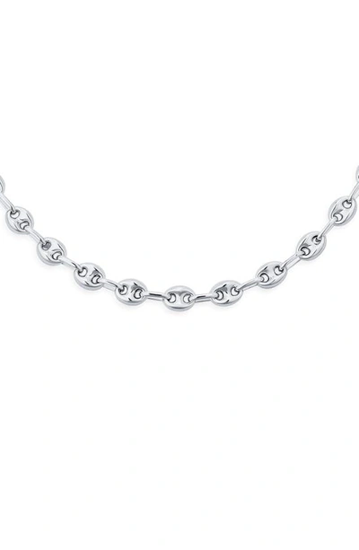 Bling Jewelry Anchor Mariner Chain Necklace In Silver