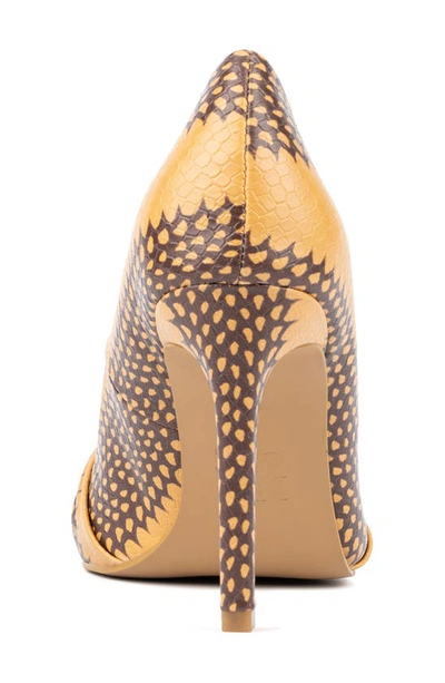 New York And Company Women's Monique- Knotted Pointy High Heels Pumps In Yellow Snake