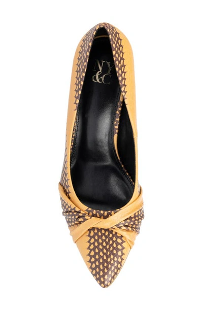 New York And Company Women's Monique- Knotted Pointy High Heels Pumps In Yellow Snake