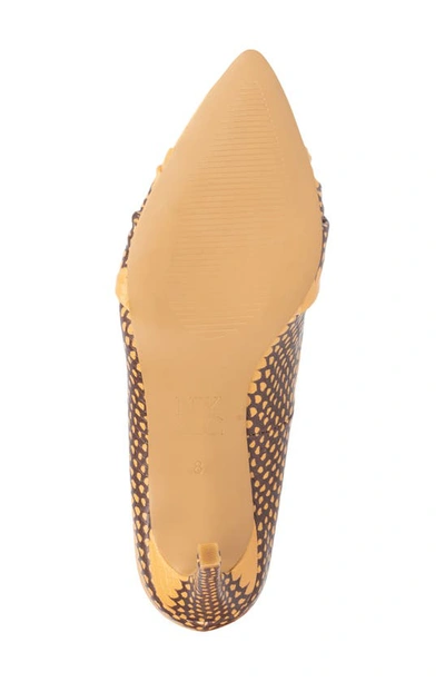 New York And Company Women's Monique- Knotted Pointy High Heels Pumps In Yellow Snake