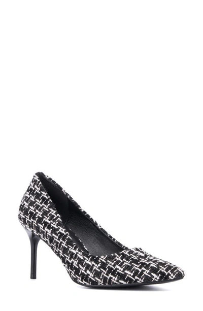 New York And Company Belle Reptile Embossed Pump In Black Boucle