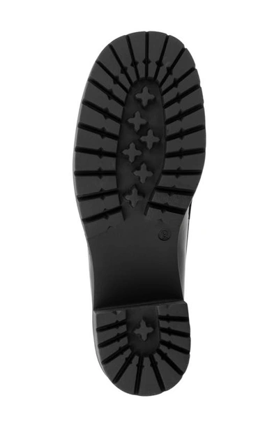 New York And Company Penni Croc Embossed Platform Loafer In Black Patten