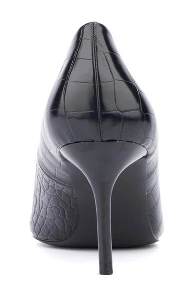 New York And Company Belle Reptile Embossed Pump In Black Croc