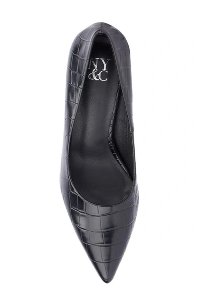 New York And Company Belle Reptile Embossed Pump In Black Croc