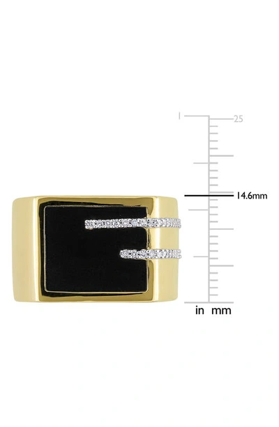 Delmar Square Black Onyx & Diamond Ring In Black