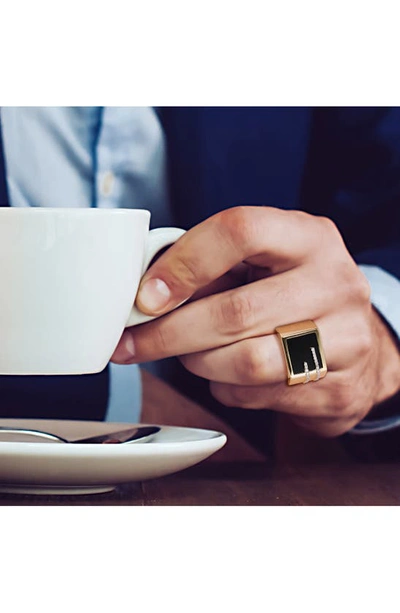 Delmar Square Black Onyx & Diamond Ring In Black