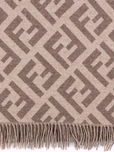 Shop Fendi Scarf In Beige