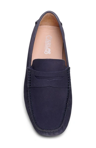 Carlos Santana Ritchie Suede Driver In Navy